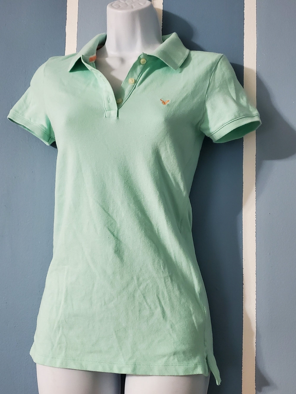 American Eagle Outfitters Mint Green Polo Tee